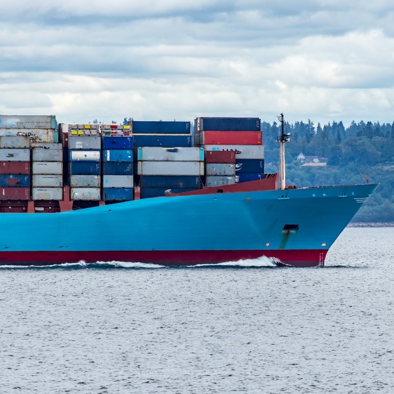 Container ships produced less GHG compared to other transport means.